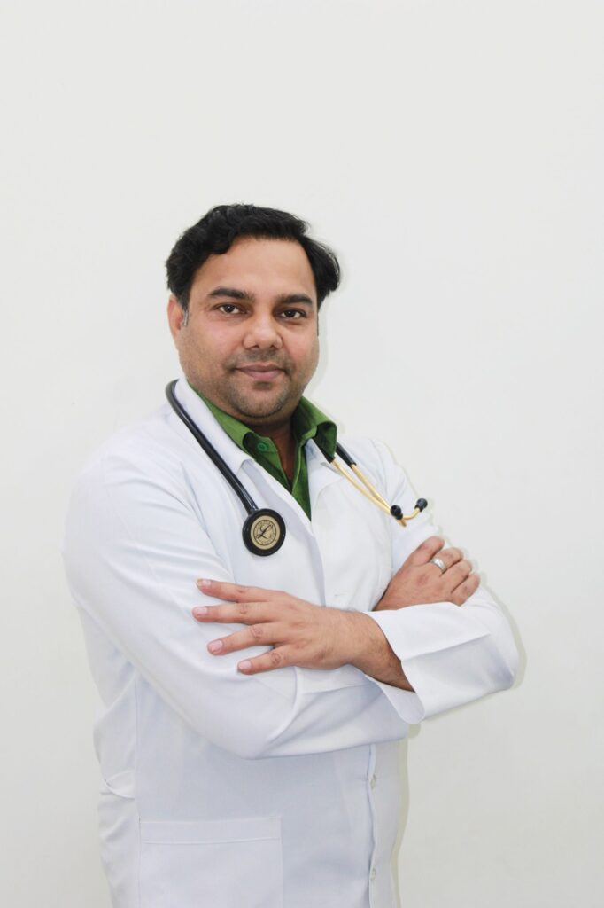 Confident doctor in a clinic