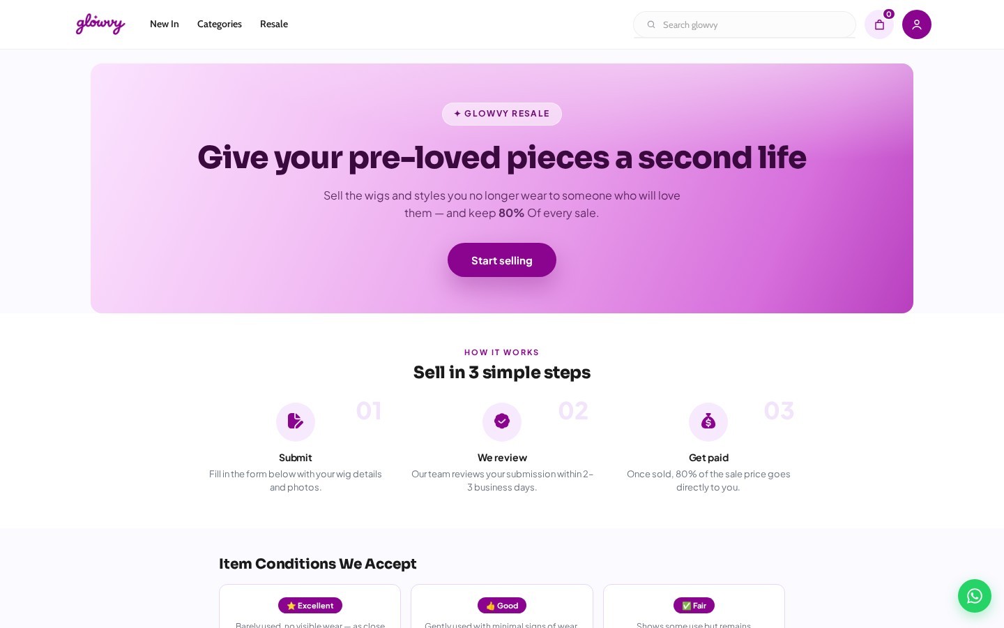 Glowvy app resale