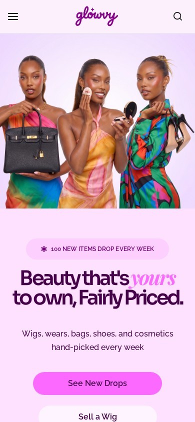 Glowvy landing page mobile